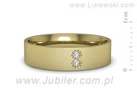 Obrączka z brylantami żółte złoto próba 585 - p16670zms- 2