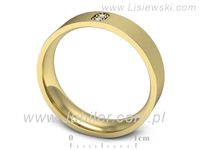 Obrączka z brylantami żółte złoto próba 585 - p16670zms- 3