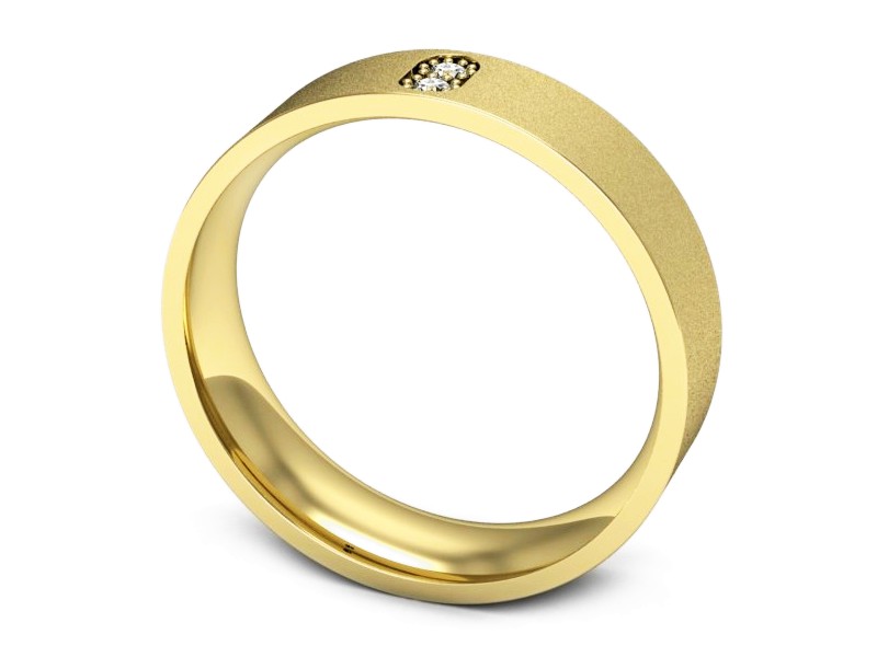 Obrączka z brylantami żółte złoto - p16670zms — zdjęcie 3