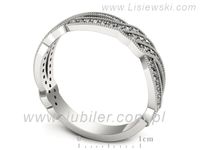 Pierscionek Obrączka z brylantami białe złoto próba 585 - p16671b- 3