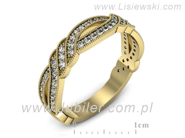 Obrączka z brylantami żółte złoto próba 585 - p16671z- 1