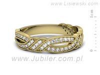 Obrączka z brylantami żółte złoto próba 585 - p16671z- 2