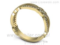 Obrączka z brylantami żółte złoto próba 585 - p16671z- 3