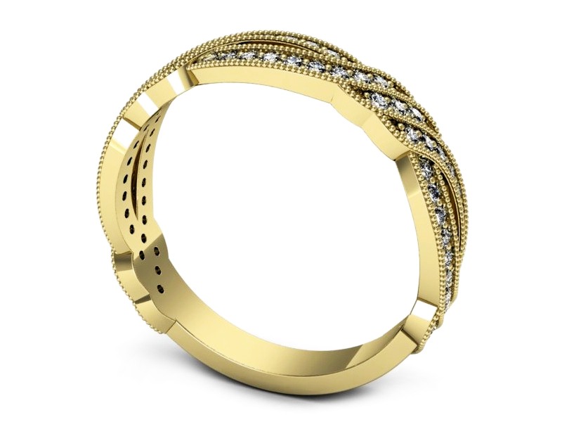 Obrączka z brylantami żółte złoto - p16671z — zdjęcie 3