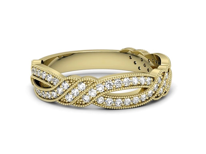 Obrączka z brylantami żółte złoto - p16671z — zdjęcie 2