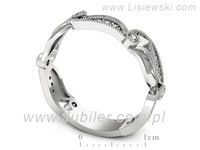Pierscionek Obrączka z brylantami białe złoto próba 585 - p16672b- 3