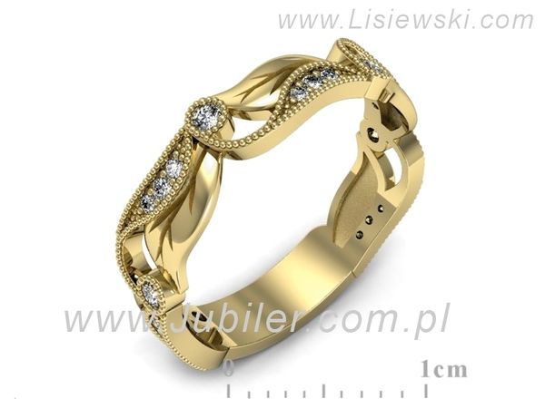Obrączka z brylantami żółte złoto próba 585 - p16672z- 1