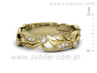 Obrączka z brylantami żółte złoto próba 585 - p16672z- 2