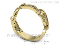 Obrączka z brylantami żółte złoto próba 585 - p16672z- 3