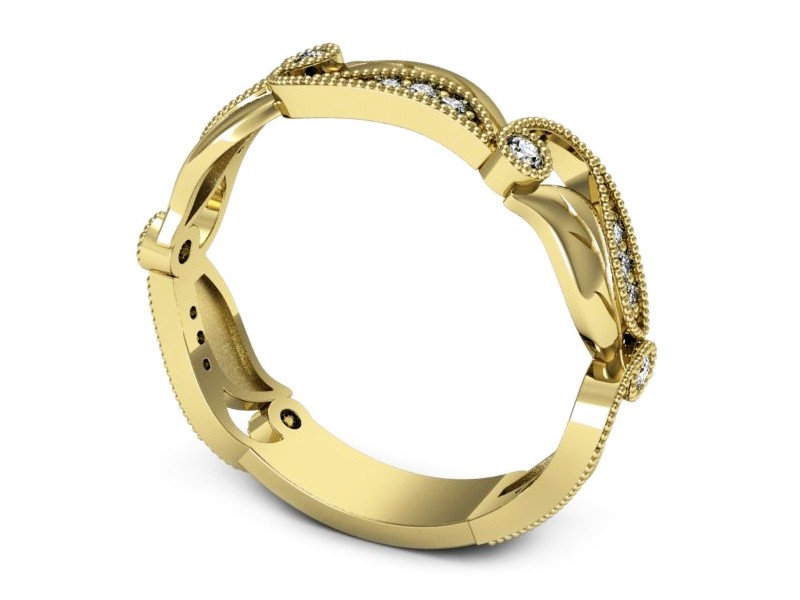 Obrączka z brylantami żółte złoto - p16672z — zdjęcie 3