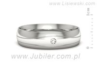Obrączka z brylantem białe złoto próba 585 - p16673b- 2