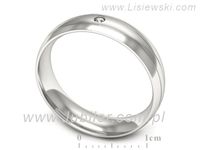 Obrączka z brylantem białe złoto próba 585 - p16673b- 3