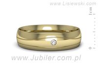 Obrączka z brylantem żółte złoto próba 585 - p16673z- 2