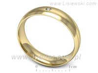 Obrączka z brylantem żółte złoto próba 585 - p16673z- 3