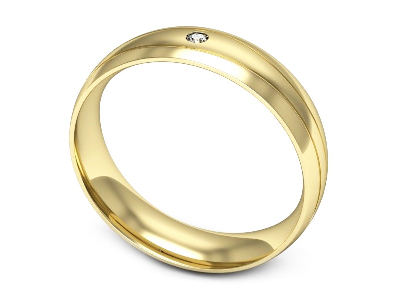 Obrączka z brylantem żółte złoto - p16673z — zdjęcie 3