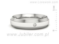 Obrączka z brylantem białe złoto próba 585 - p16674b- 2