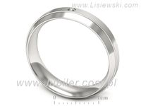 Obrączka z brylantem białe złoto próba 585 - p16674b- 3