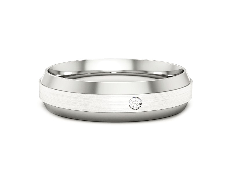 Obrączka z brylantem białe złoto - p16674bmp — zdjęcie 2