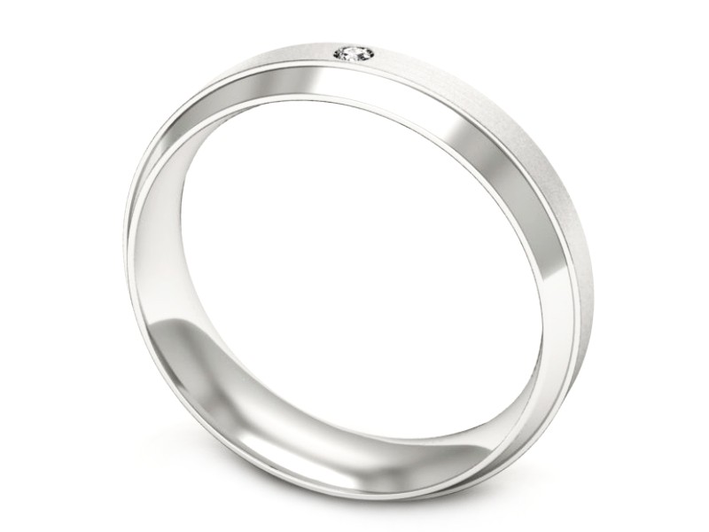 Obrączka z brylantem białe złoto - p16674bmp — zdjęcie 3