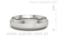 Obrączka z brylantem białe złoto próba 585 - p16674bms- 2