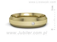 Obrączka z brylantem żółte złoto próba 585 - p16674z- 2
