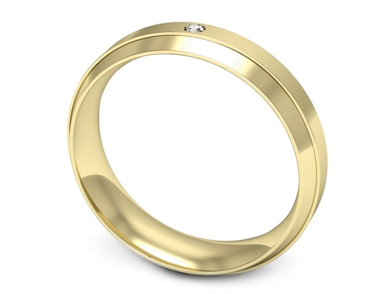 Obrączka z brylantem żółte złoto - p16674z — zdjęcie 3
