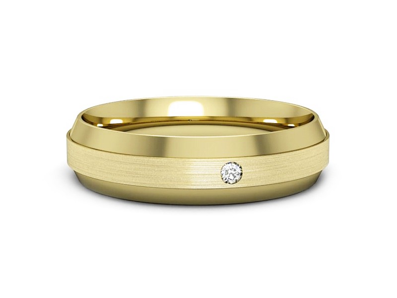 Obrączka z brylantem żółte złoto - p16674zmp — zdjęcie 2