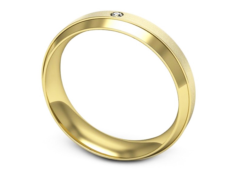 Obrączka z brylantem żółte złoto - p16674zmp — zdjęcie 3