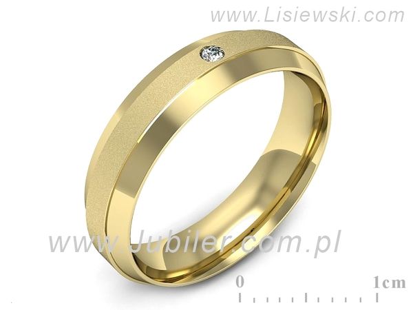 Obrączka z brylantem żółte złoto próba 585 - p16674zms- 1