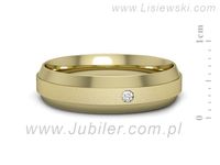 Obrączka z brylantem żółte złoto próba 585 - p16674zms- 2