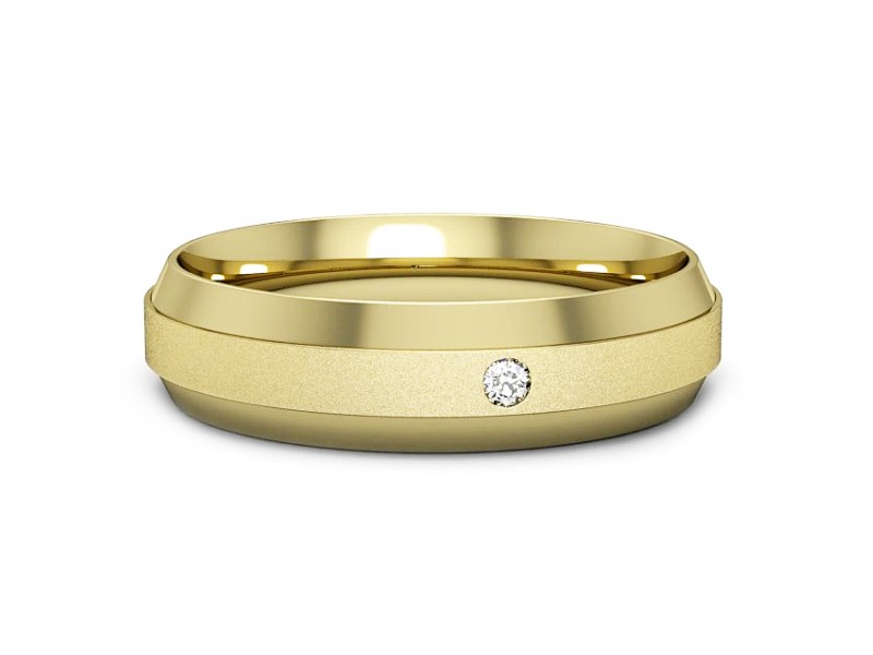 Obrączka z brylantem żółte złoto - p16674zms — zdjęcie 2