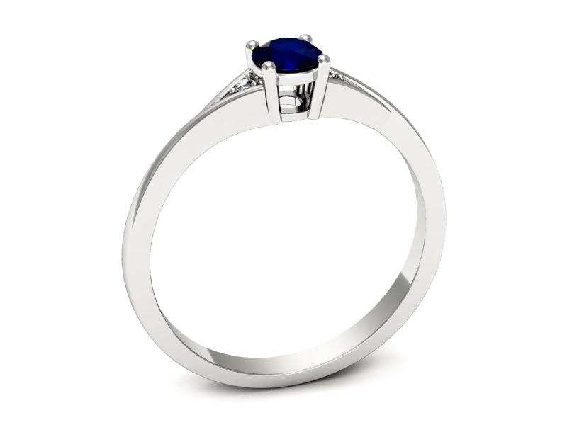 Pierścionek z szafirem i brylantami - p16675bsz — zdjęcie 3