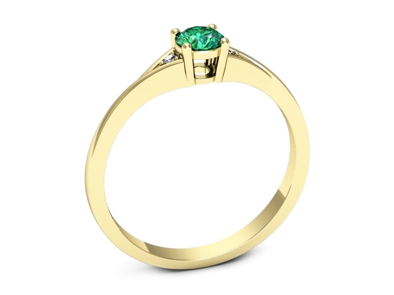 Pierścionek ze szmaragdem i brylantami - p16675zsm — zdjęcie 3
