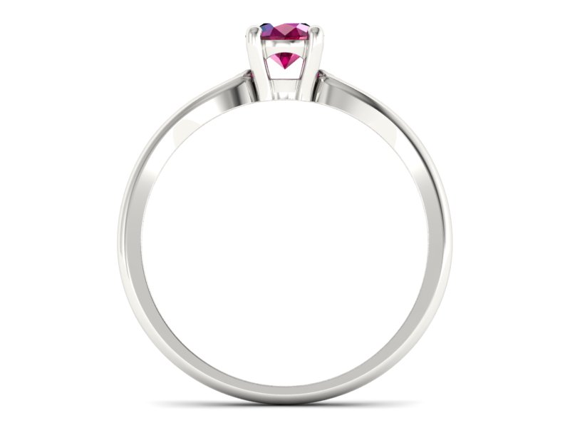 Pierścionek z rubinem i brylantami białe złoto - p16677br — zdjęcie 2