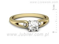 Pierścionek z diamentami żółte i białe złoto próba 585 - p16677zb- 2