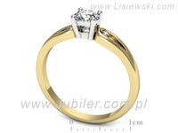 Pierścionek z diamentami żółte i białe złoto próba 585 - p16677zb- 3