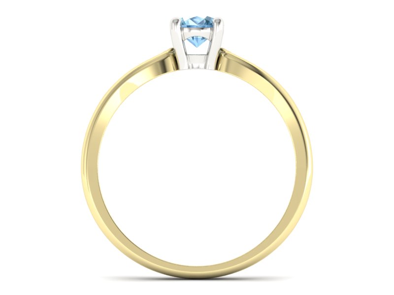 Pierścionek z topazem i brylantami - p16677zbtp — zdjęcie 2