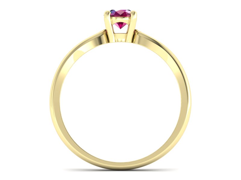 Pierścionek z rubinem i brylantami - p16677zr — zdjęcie 2