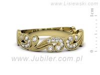 Obrączka z brylantami żółte złoto próba 585 - p16678z- 2
