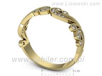 Obrączka z brylantami żółte złoto próba 585 - p16678z- 3