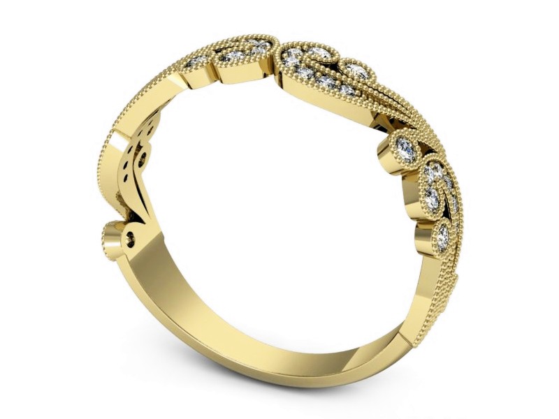 Obrączka z brylantami żółte złoto - p16678z — zdjęcie 3