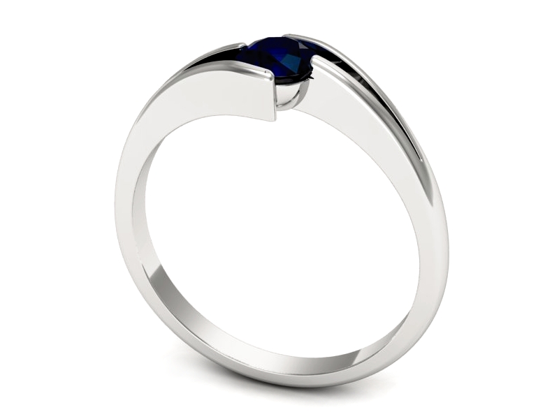 Złoty pierścionek z szafirem białe złoto - p16681bsz — zdjęcie 3