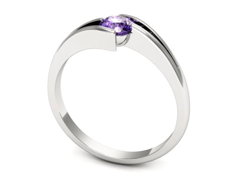 Złoty pierścionek z tanzanitem białe złoto - p16681bt — zdjęcie 3