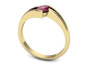 Złoty pierścionek z rubinem złoto proba 14k - p16681zr - 3