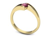 Złoty pierścionek z rubinem złoto proba 14k - p16681zr- 3