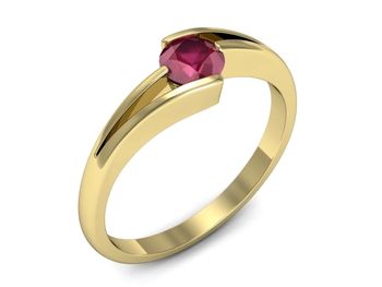 Złoty pierścionek z rubinem złoto proba 14k - p16681zr - 1