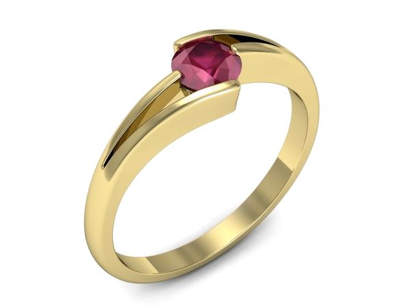 Złoty pierścionek z rubinem złoto proba 14k - p16681zr- 1