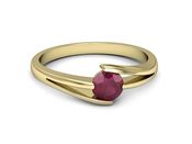 Złoty pierścionek z rubinem złoto proba 14k - p16681zr - 2
