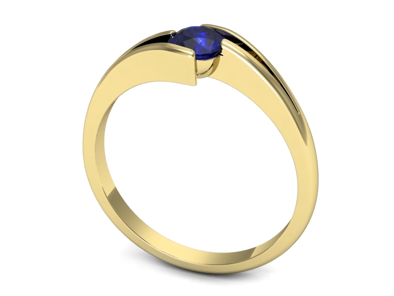 Złoty pierścionek z szafirem żółte złoto szafir - p16681zszc — zdjęcie 3