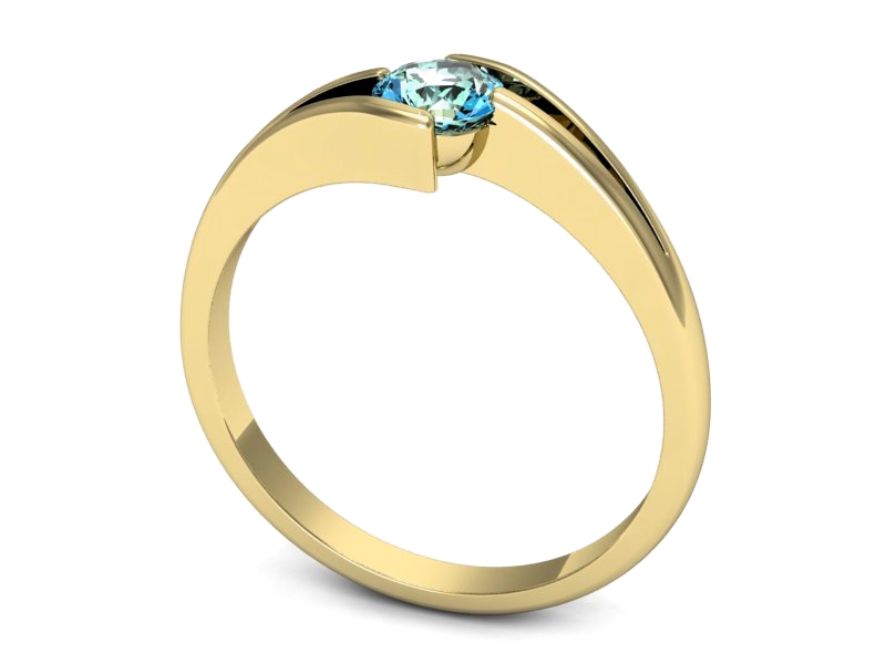 Złoty pierścionek z topazem żółte złoto - p16681ztp — zdjęcie 3